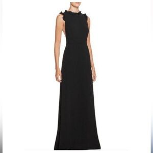 Jill Stuart Ruffle Neck Cross Back Gown